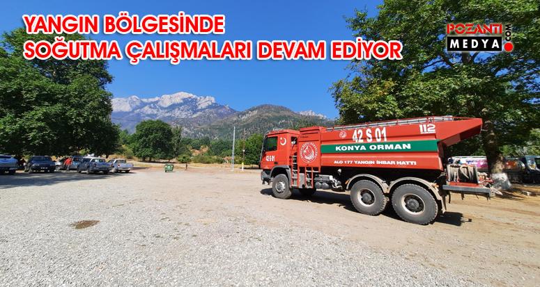 Yangın bölgesinde soğutma çalışmaları devam ediyor