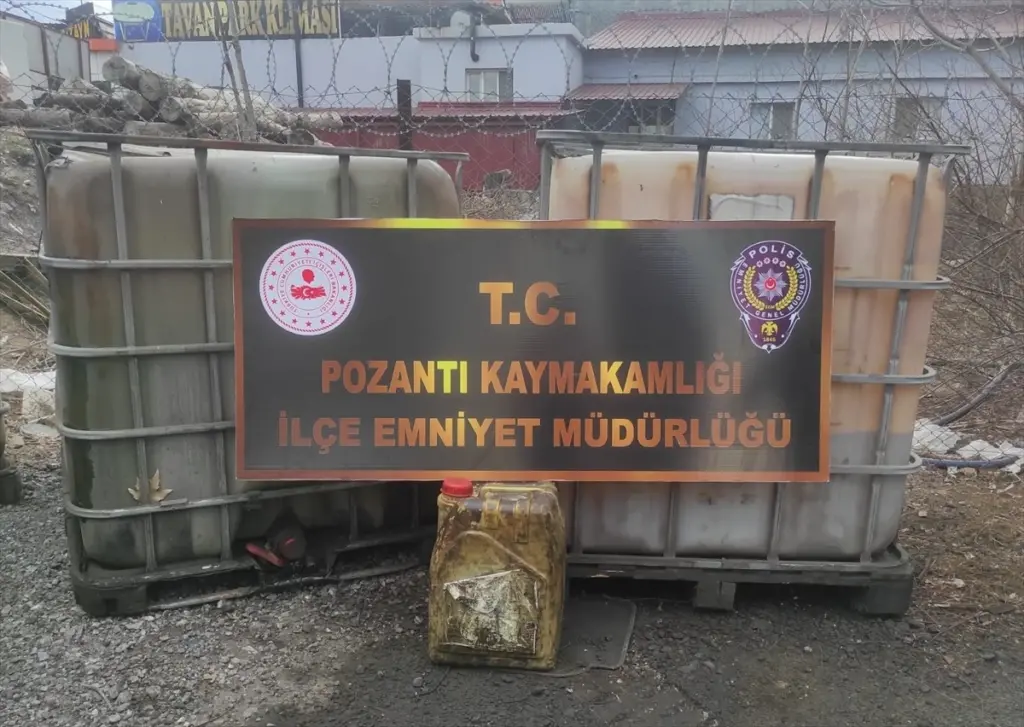 Pozantı İlçesinde 1 Ton Kaçak Akaryakıt Ele Geçirildi
