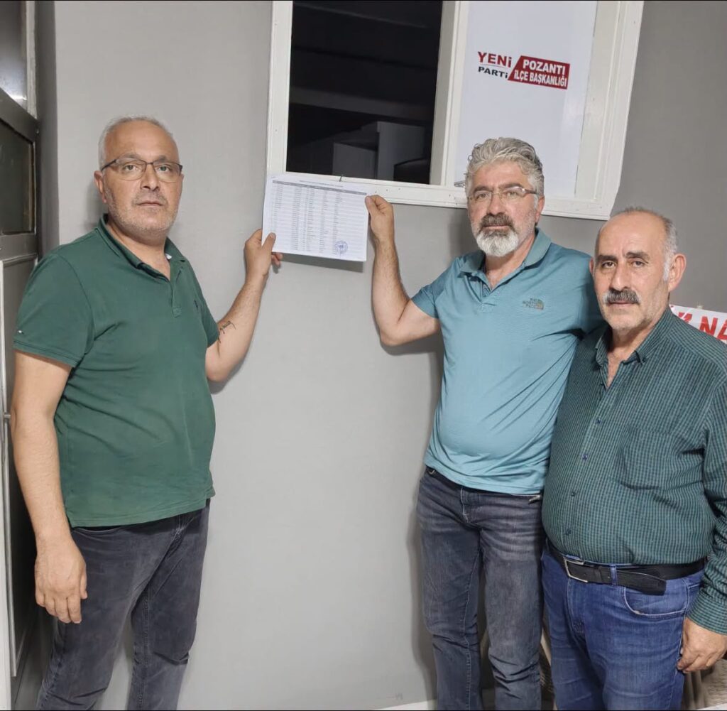 YENİ PARTİ POZANTI’DA KONGRE ÖNCESİ LİSTELER ASKIDA